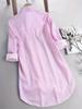 Classic European & American Women's Striped Long Sleeve Casual Top