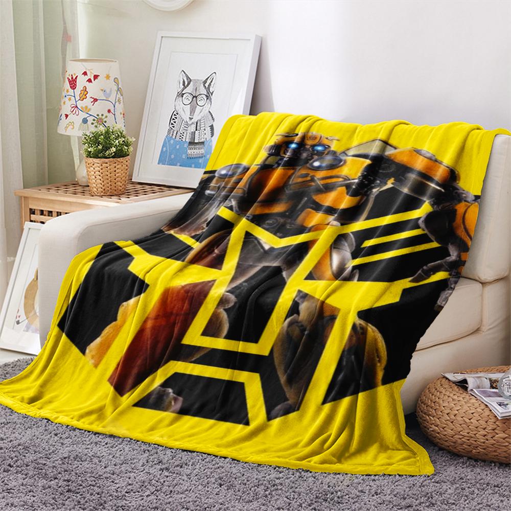 1Pc Bumblebee Print Flannel Blanket, High quality Comfortable for All Seasons, Home Decor, Warmth and Comfort, Perfect for Christmas Gifts