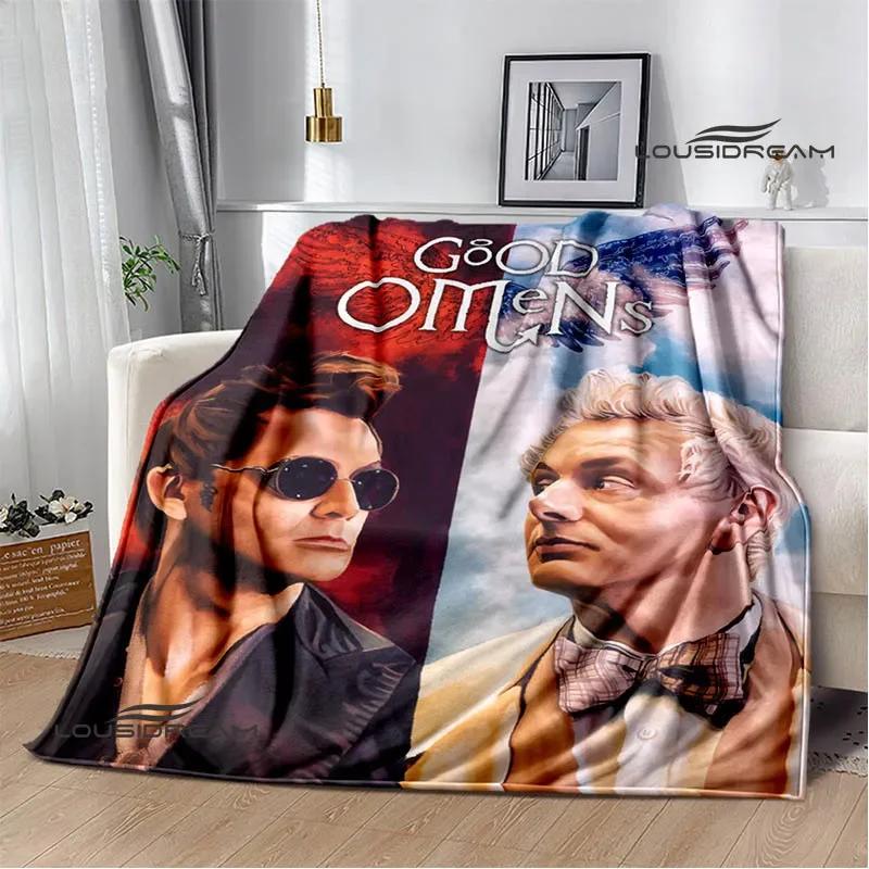 Good Omens Movie Print Blanket Kids Warm Nice Flannel Soft Comfortable Home Travel Blanket Bed Blanket Birthday Gift