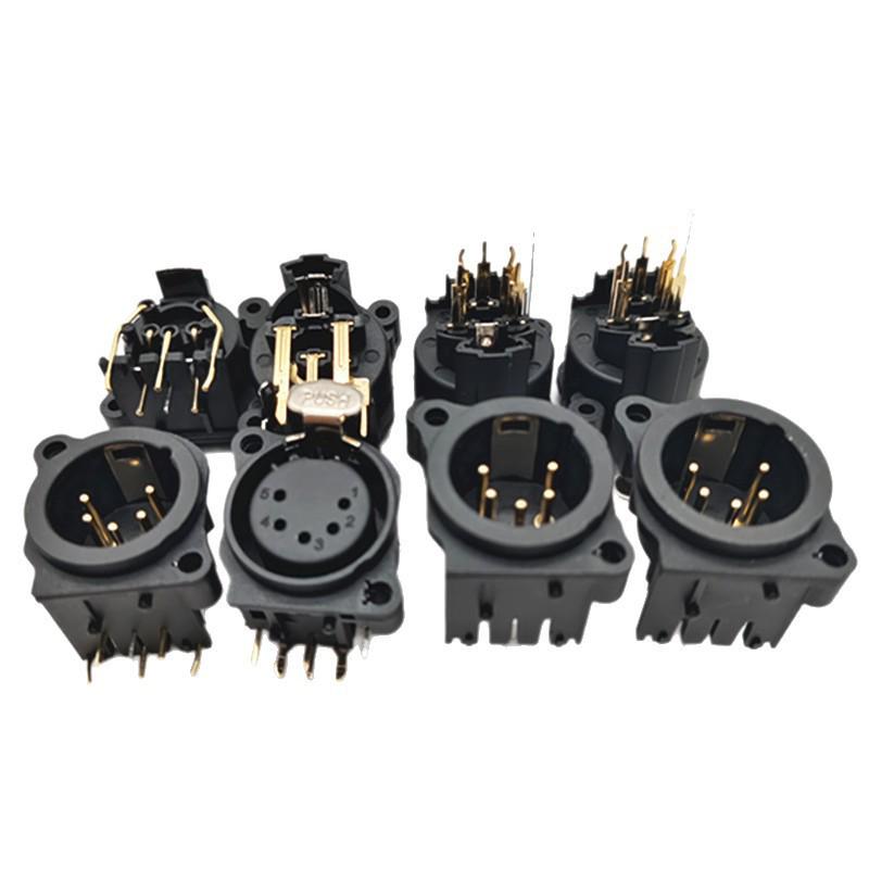 Gold-Plated 5-Core XLR Female Connector Socket for Balanced Audio