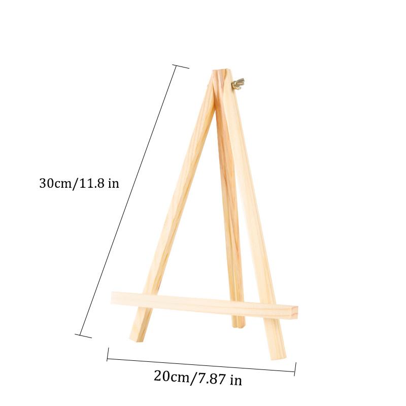 Holz Staffelei zum Malen, 20cm 24cm 30cm 40cm 50cm Höhe Klappbarer Tischständer Dreieckige Halterung, Malzubehör, 1 Stück HJ-02