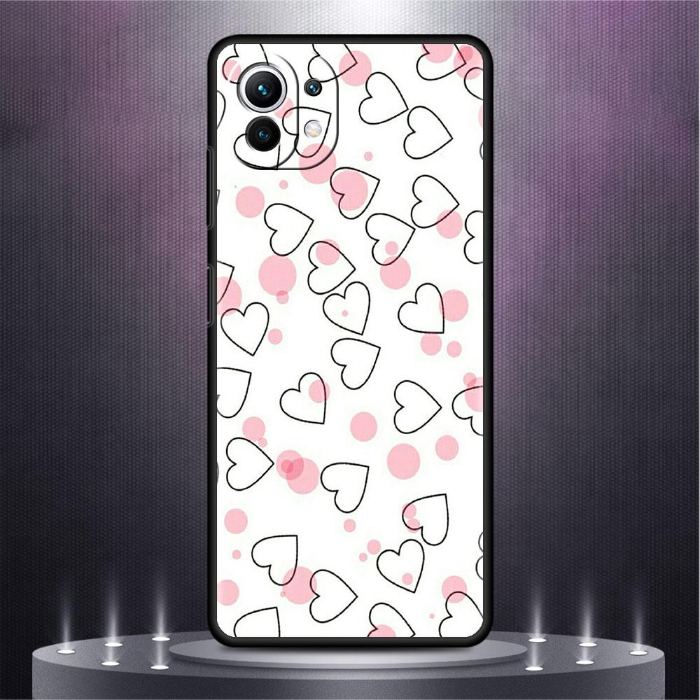 Schwarze Hülle für Xiaomi Mi Poco X3 NFC M4 F3 C40 11 11T 10T Pro 12 9T 9 10 Lite TPU Handyhülle LOVE Herz