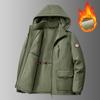 Men Outdoor Jacket Fleece Lined Thick Warm Winter Jacket Hiking Camping Windbreaker Plus Size Outwear Hooded Coat