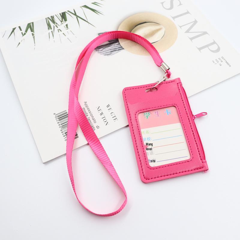 Leder Lanyard Kartenhalter für Studenten - Reißverschlussdesign, passend für Zugangs-, Bus- und Ausweiskarten