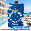 Custom Name Beach Towel Cruzeiro Power Microfiber Beach Towel, Lightweight for Summer Travel, Swimming Pool Fan Birthday Gift