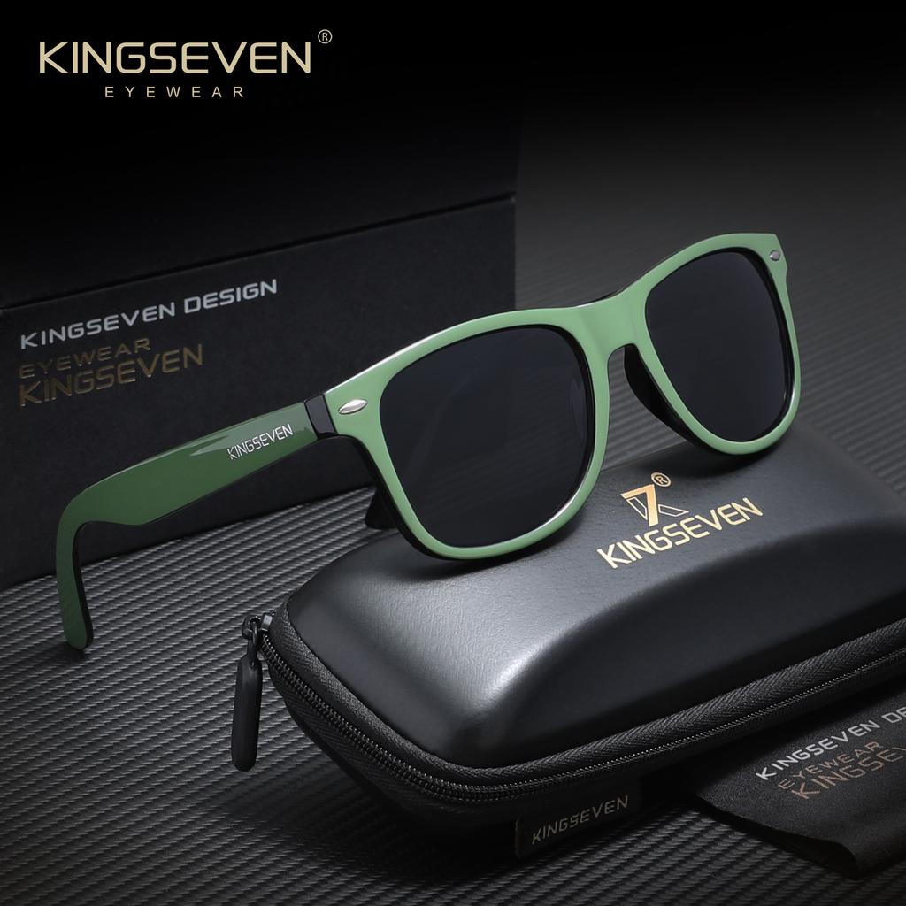 KINGSEVEN Classic Design Rectangular Sunglasses UV400 Essential For Travel Effectively Block Ultraviolet Rays