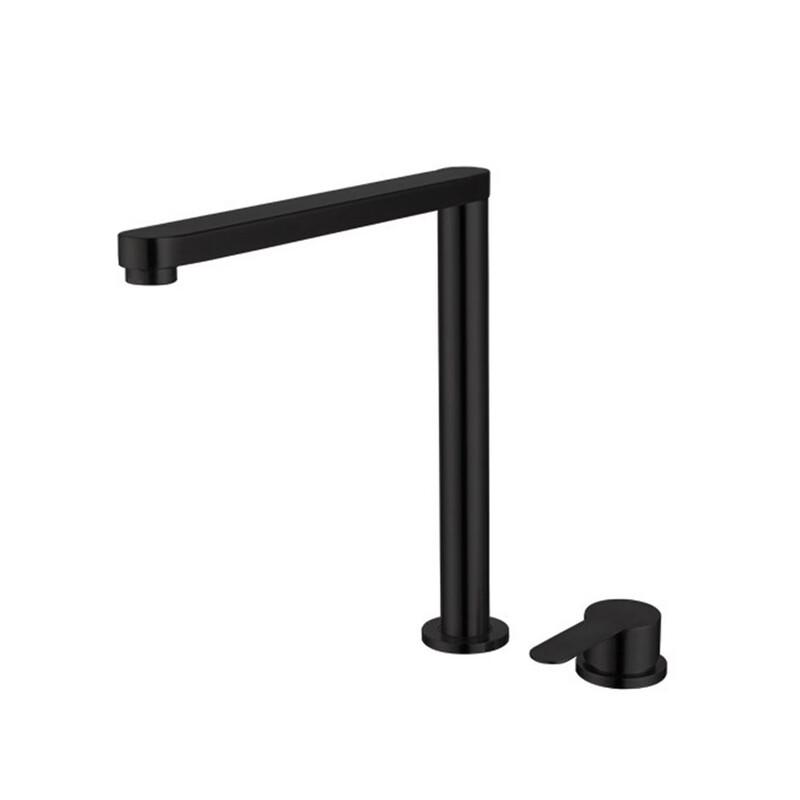 TLXT Black Wall-Mounted Kitchen Faucet