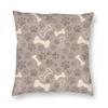 Love Dog Paws And Bones Pattern Throw Pillow Cover With Short Plush Print For Living Room Sofa Decoration Cushion Cover