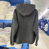 Felpa con cappuccio oversize da uomo con finitura nero lavato, stampa grafica effetto invecchiato, cotone pesante, streetwear