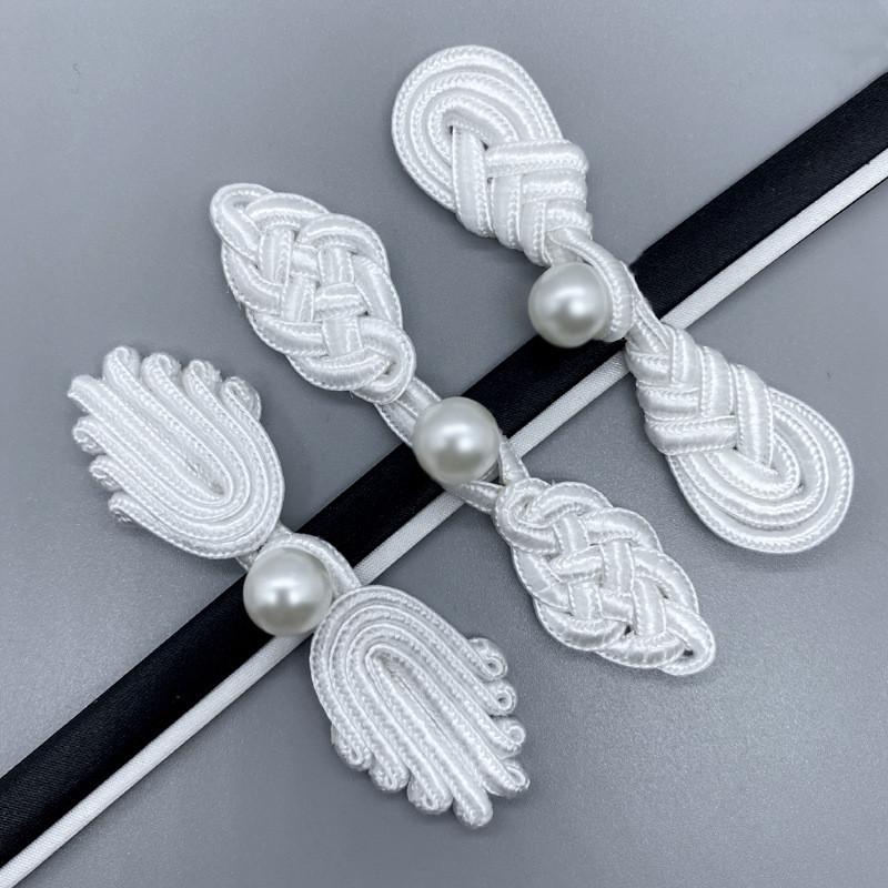 10pcs Chinese Knot Buttons Fastener Cheongsam Tang Suit Dresses Beads Handmade DIY Garment Sewing Decor Accessories