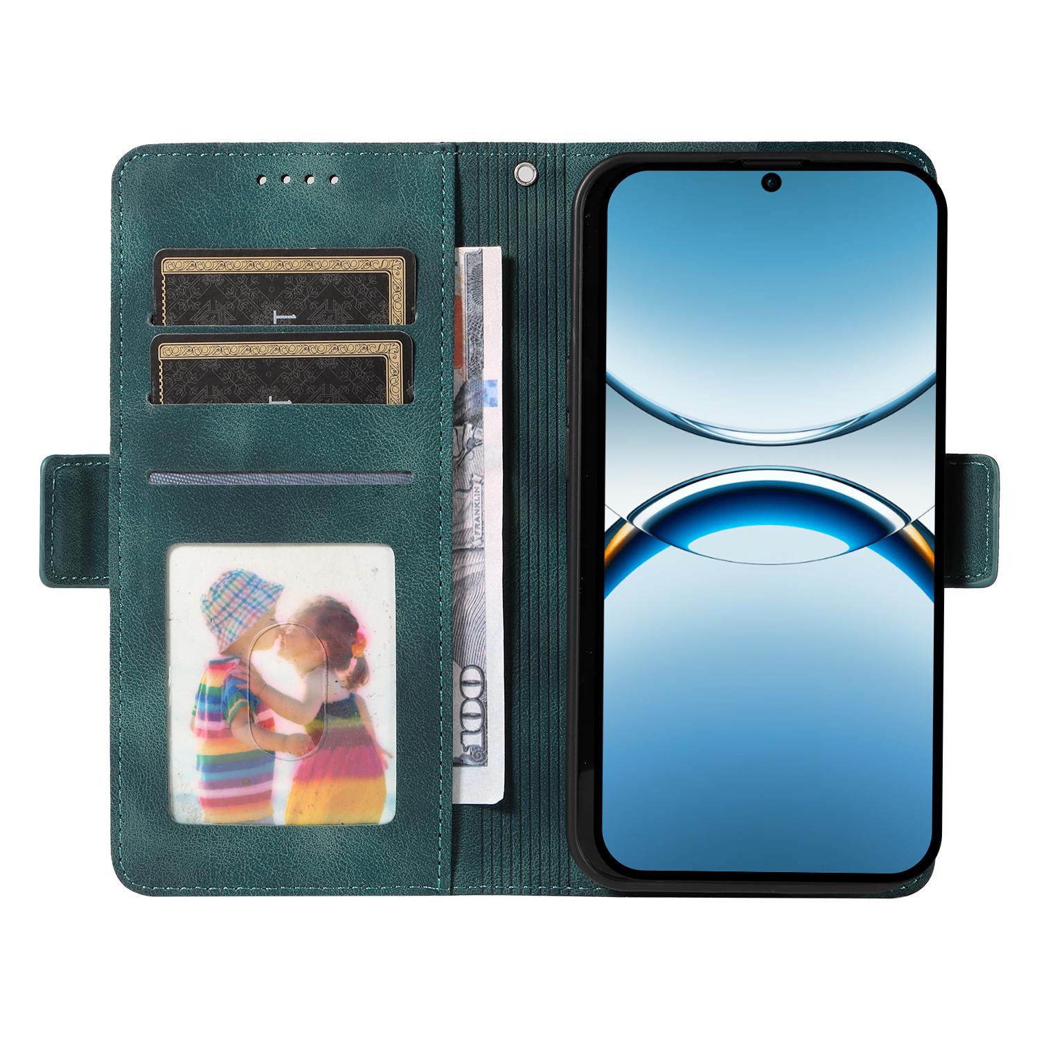 

For Oppo Find X8 5G Case PU Leather Phone Cover Rhombus Starry Imprinted Green