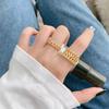 Elegant 925 Sterling Silver Ring For Women Stylish Gold Chain Open Adjustable Band