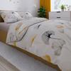 GINKO Bedding Set 220x200 Cm - Satin Cotton, Delicate Floral Pattern
