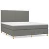 3142186 vidaXL Lit à sommier tapissier avec matelas Gris foncé 160x200cm Tissu