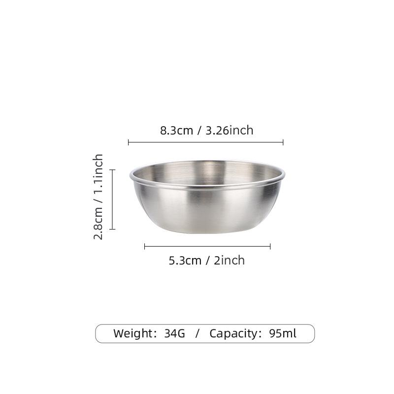 Stainless Steel Silver Sauce Dishes Appetizer Seasoning Tray French Fries Ketchup Cup Hot Pot Dipping Bowl Specialty Tableware