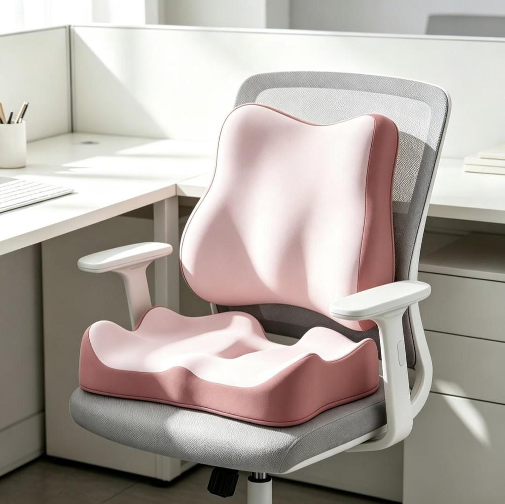 Ergonomic Memory Foam Lumbar Support Seat Cushion for Office Chair