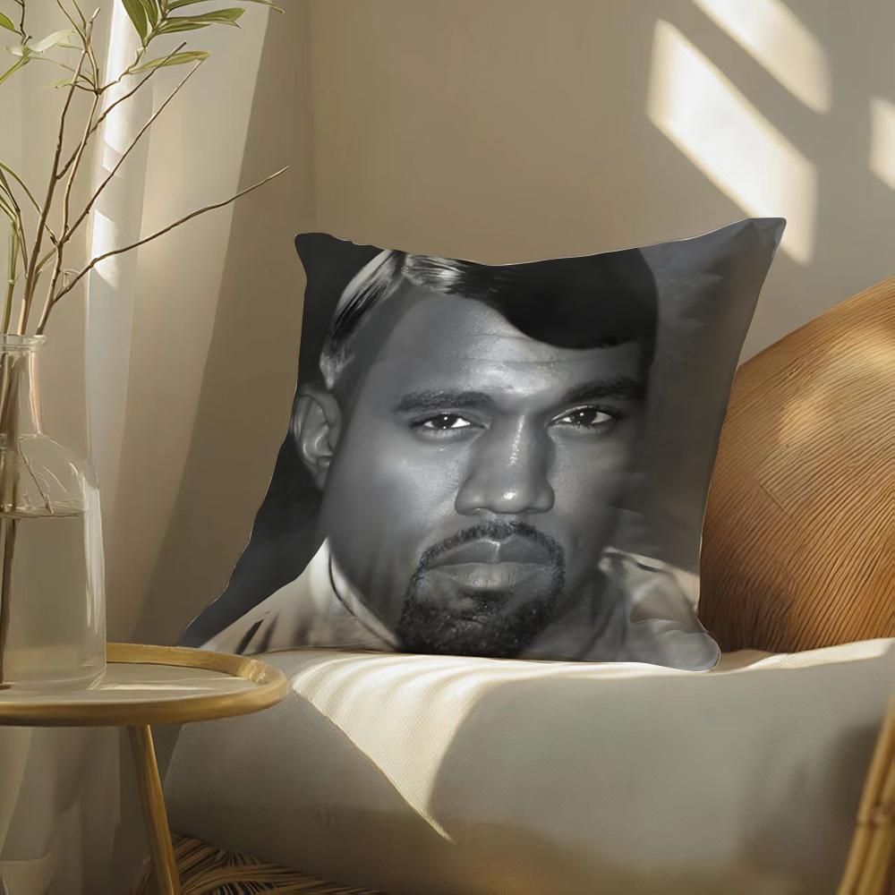 Man Funny Funny K-Kanyes W-Wests Pillow Case Double-Sided Plush Sofa Cushion Covers Organic Breathable Invisible Zipper