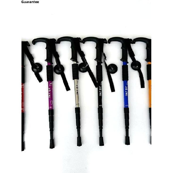 Ultra-Light Titanium Alloy Hiking Cane Anti-Slip Mountain Climbing Stick Outdoor Travel Walking Stick Shock Absorption System 7