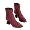 French short boots thin boots women's autumn and winter suede pointed high heel thin single boots and ankle boots