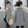Children's Medium-Thick Wool Coats; Fall/Winter Boys' Quilted Wool Trench Coats
