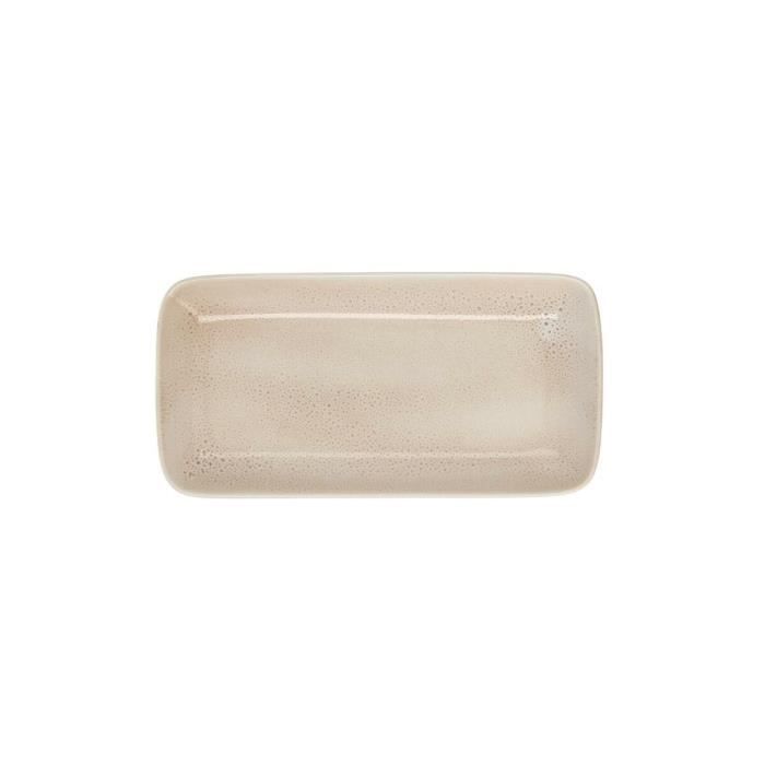 Plateau apéritif - Ariane - Céramique - Beige - 28 x 14 cm - 6 Unités