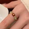 Ventfille    Anel Borboleta com Esmalte Drip de Cobre Para Mulheres Design Geométrico Redondo Joias Retrô com Zircônia Presente Dropshipping