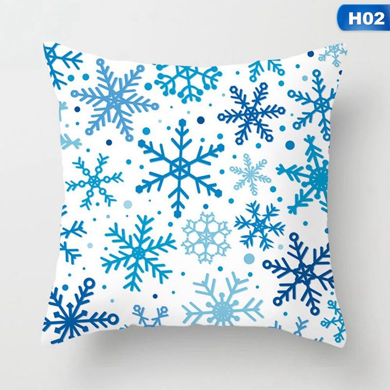 blue snowflake pillow