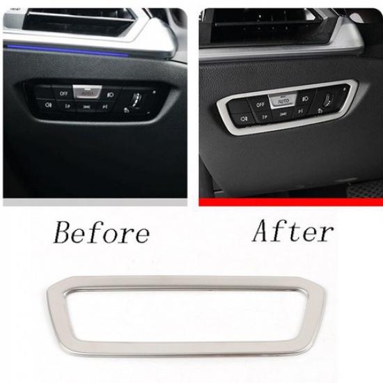 For -20 BMW 3Series G20 G28 Silver Headlight Switch Button Frame Inner Cover