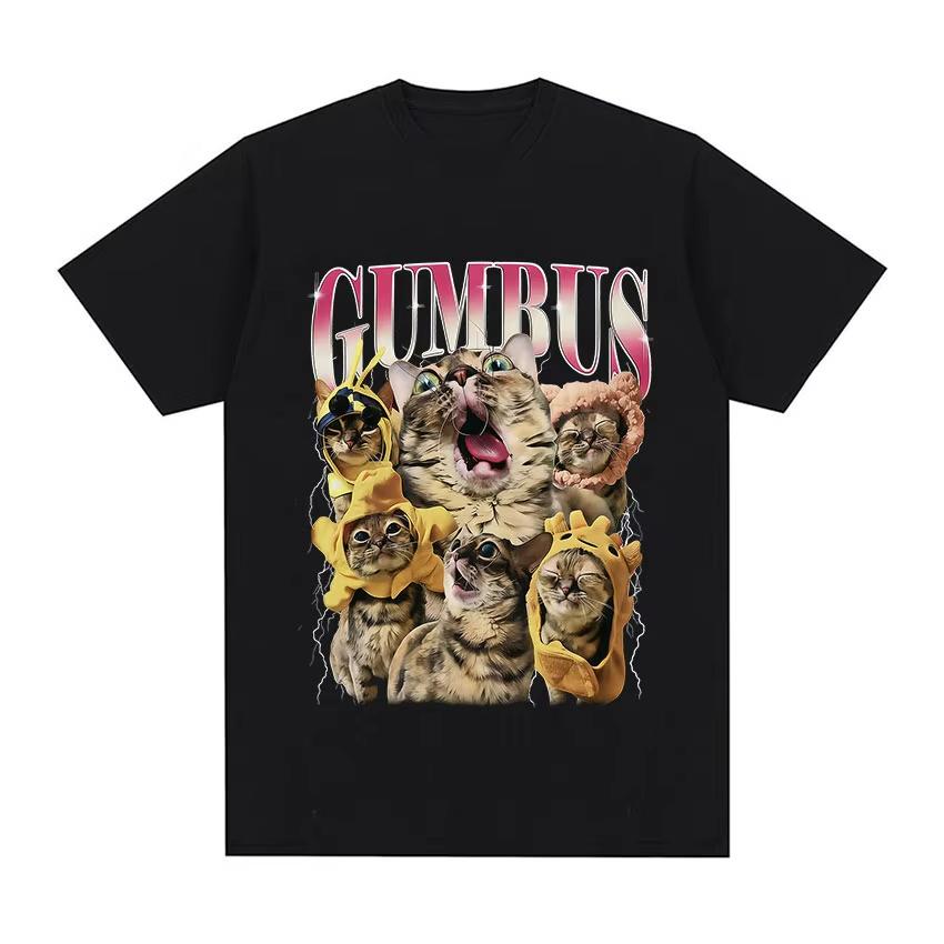 Vintage GUMBUS Funny Cat Meme Graphic TShirt Unisex Unisex Fashion Harajuku Short Sleeve T Shirt Oversized High Quality Cotton Tees