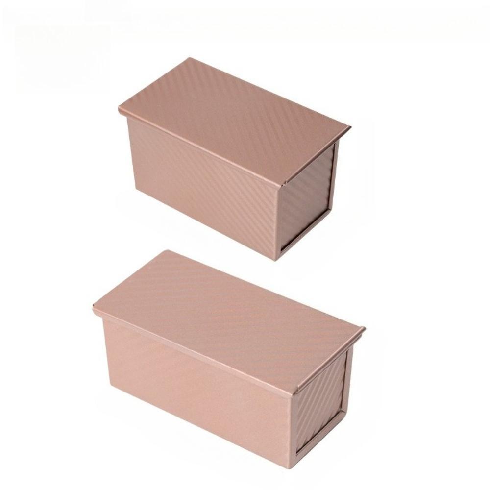 1Pcs Rectangle Loaf Pan with Lid Non Stick Bakeware for Baking Bread Carbon Steel Corrugated Toast Box with Lid Bread Mould