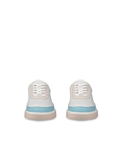 ECCO Street Court Casual Sneakers, Genuine Leather, Women's Casual Sneakers, Aquatic/White/Emerald, Size 23.5cm, 3E