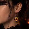 Vintage Theme Gift for Halloween Party 1 Pair Gothic Black Cat Earrings Women Exquisite Craftsmanship Favors Dark Punk Style Dangle Drop Earrings,