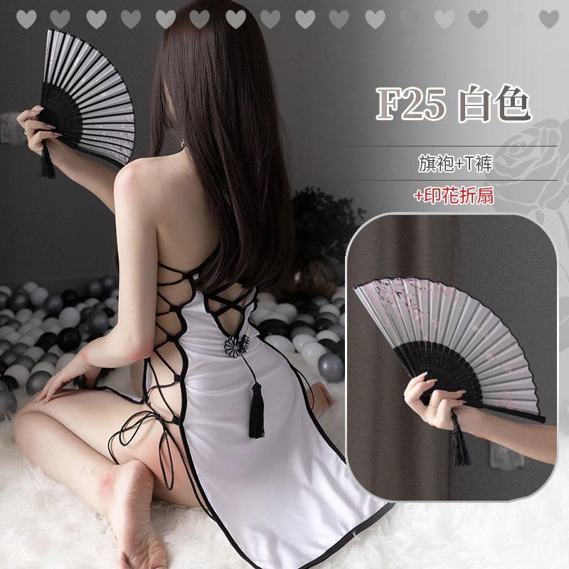 Style Bell Sex Underwear Vintage Cheongsam Wind High Split Women's Sexy Spicy Uniform Temptation Suit