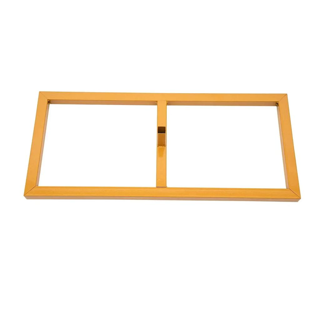 10x10 FT Backdrop Stand Heavy Duty with Base, Gold Wedding Backdrop Pipe Kit Square Metal Balloon Arch Stand Garden Arbor Frame