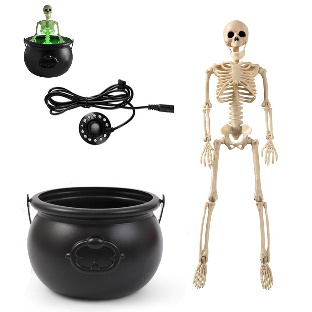 

Witches Cauldron Halloween Witch Cauldron With Mist Maker Bubbling Pot Black Spooky Holiday Supplies Party Decor Haunted House 19.5cm Bowl