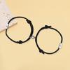 2 Pz/set Lega Star Luna Fascino Coppia Bracciale Magnetico Sfera di Aspirazione Corda Intrecciata Regolabile Fidanzato Fidanzata Braccialetti di Corrispondenza