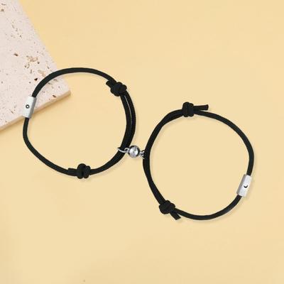 2 Pz/set Lega Star Luna Fascino Coppia Bracciale Magnetico Sfera di Aspirazione Corda Intrecciata Regolabile Fidanzato Fidanzata Braccialetti di Corrispondenza