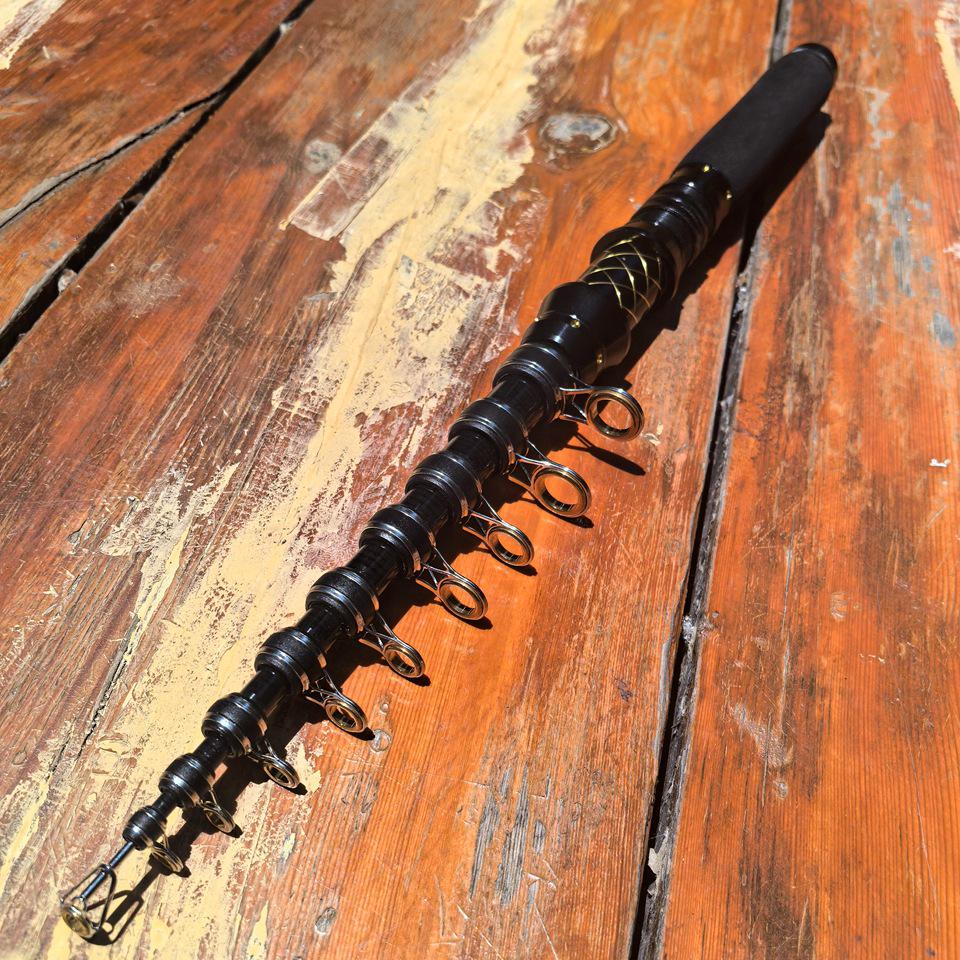 Ultra-compact, Universal High Carbon Fishing Rod for Freshwater & Seawater - Retractable, 28-tone, Long-casting, Ultra-hard.