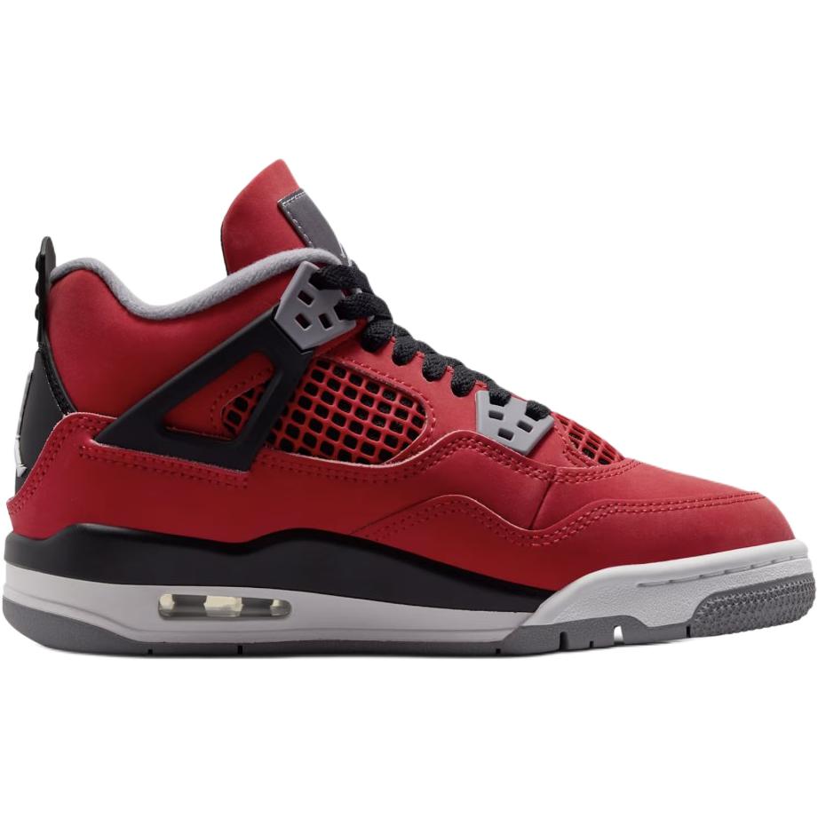 Air Jordan 4 Retro GS Toro Bravo 2026 Scarpe da Ginnastica per Bambini Rosso Fuoco-Rosso Bianco FQ8213-600