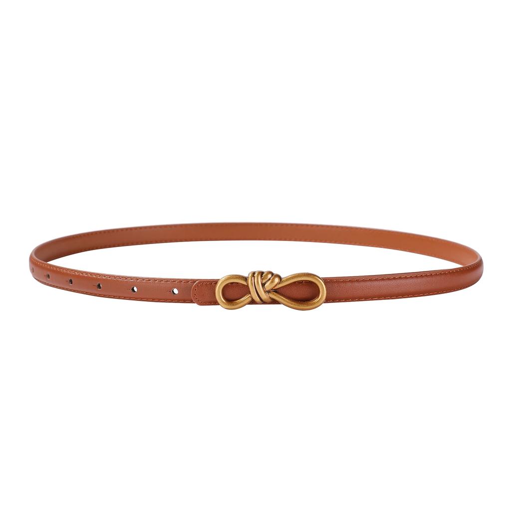 2025 New Retro Vintage Gold Designer Belt Genuine Leather Women Fashion Belt Knot Buckle Waistband Cummerbund for Dress Jeans
