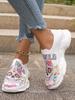 Fashion Fashion Print Non-Slip Sneakers for Women Summer Breathable Knitted Soft Sole Flats Woman Slip-On Platform Sports Shoes Ladies