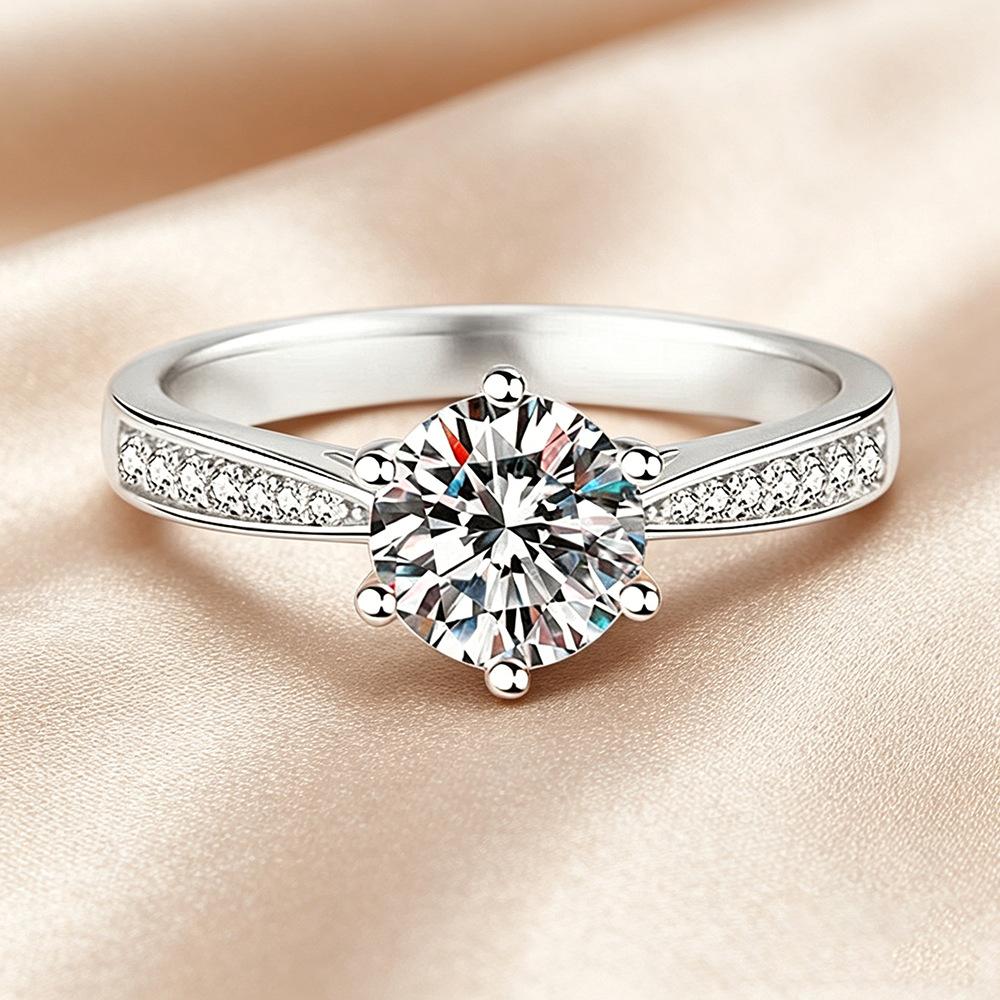 D VVS1 Moissanite 925 Silver Couple Ring for Women Man Wedding Jewelry Engagement Imitation Diamond Fashion Gifts Party