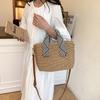 New Shoulder Handbag Tote Bag Seaside Vacation Handbag Large Capacity Versatile Beach Woven Bag