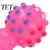 Outdoor Interactive Fetch Toys Squeaky Dumbbell Dog Toy, Vinyl Chew Spiky Teeth Oral Health Care Cleaning Toy for Small Large Dogs Play Puppy Teething