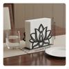 Hollowout Metal Napkin Rack Creative Style Black Iron Holder Decorative Tabletop Tissue