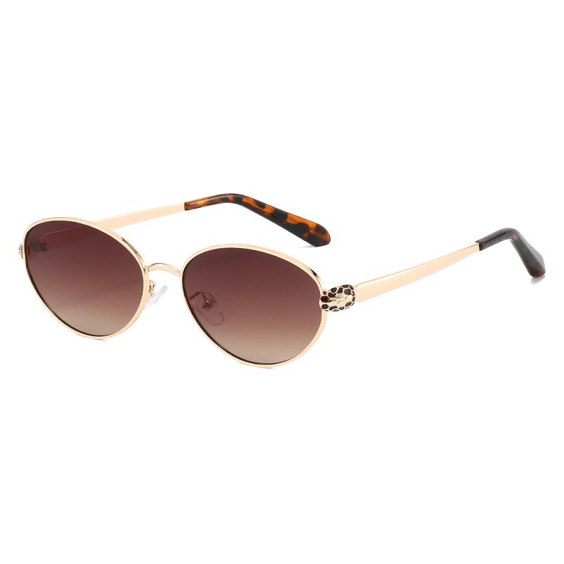 Męskie Retro Owalne Metalowe Okulary Przeciwsłoneczne - Stylowe, Wysokiej Klasy, Ochrona UV.
