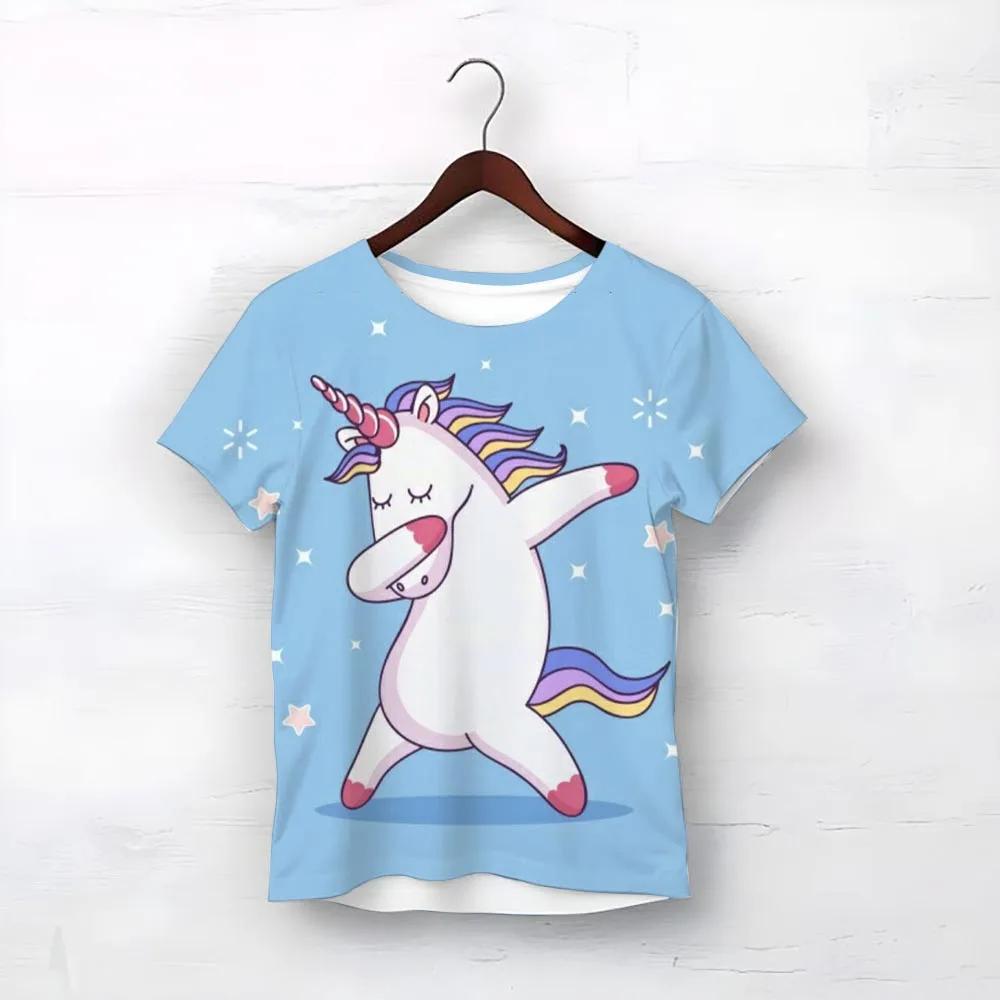 Vysoce kvalitní tričko Smile Unicorn Růžová trička pro dívky Léto 2025 Dětské oblečení Nejlepší dárek k narozeninám pro miminko Dětské topy