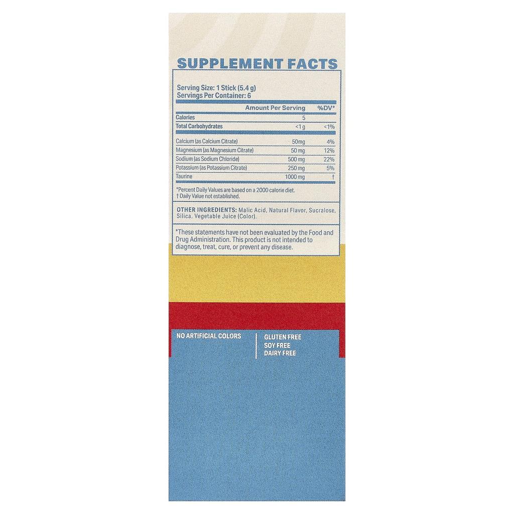 Podium Nutrition, Salt + Electrolyte, Hydration Stick, Strawberry, 6 Stalks, 32.4g (1.14oz)