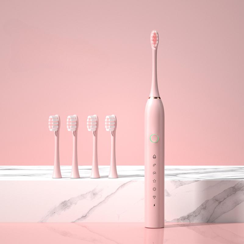 1/2 Pack Rechargeable Electric Toothbrush for Adults and Kids, Sonic Whitening Tooth Brush, 6 Cleaning Modes and Smart Timer,Waterproof Toothbrush Set