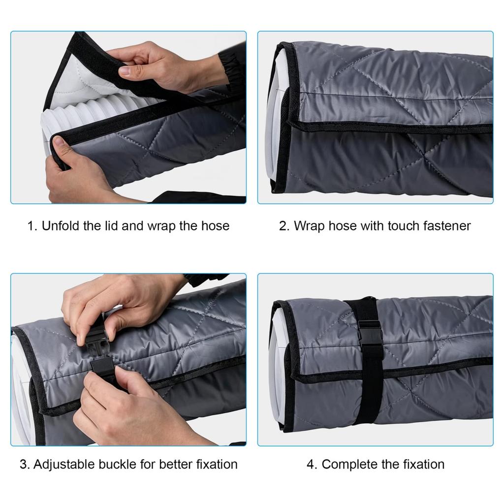 Adjustable Portable Conditioner Hose Insulation Cover with - Window Fabric for Duct
